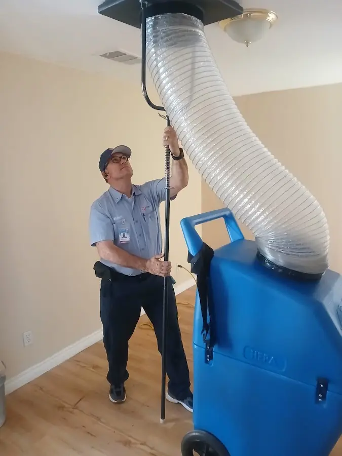 Mini Split Installation technician using HEPA equipment in Agoura Hills